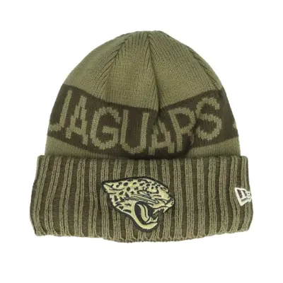 New Era - NFL Grön cuff Beanie - Jacksonville Jaguars NFL Salute To Service Green Knit Cuff @ Hatstore
