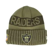 New Era - NFL Grön cuff Beanie - Las Vegas Raiders NFL Salute To Service Green Knit Cuff @ Hatstore