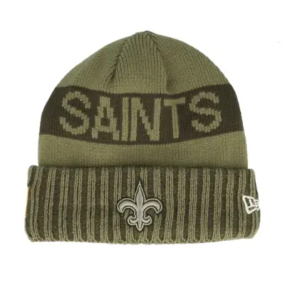 New Era - NFL Grön cuff Beanie - New Orleans Saints NFL Salute To Service Green Knit Cuff @ Hatstore