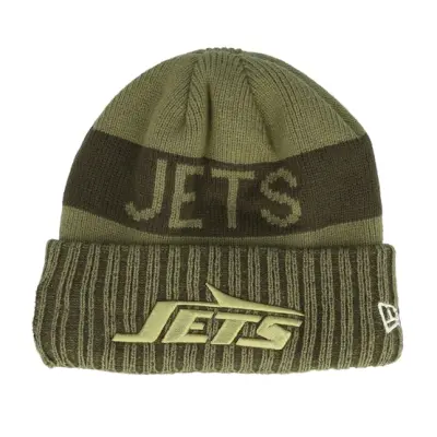 New Era - NFL Grön cuff Beanie - New York Jets NFL Salute To Service Green Knit Cuff @ Hatstore