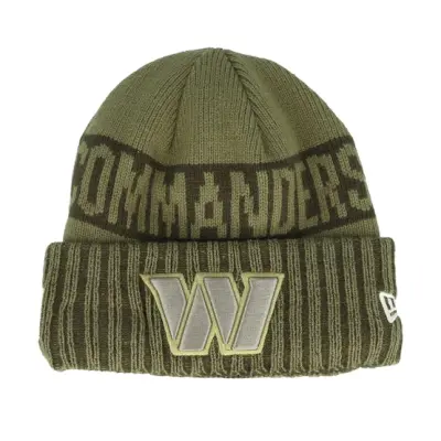 New Era - NFL Grön cuff Beanie - Washington Commanders NFL Salute To Service Green Knit Cuff @ Hatstore