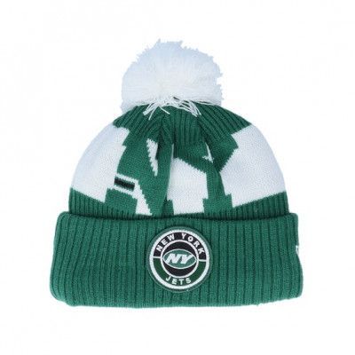 New Era - NFL Grön pom Beanie - New York Jets NFL 20 On field Sport Knit OFC Green Pom @ Hatstore