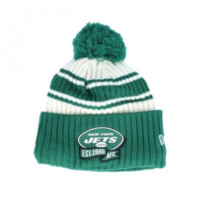 New Era - NFL Grön pom Beanie - New York Jets NFL22 Sideline Sportknit Green Pom @ Hatstore