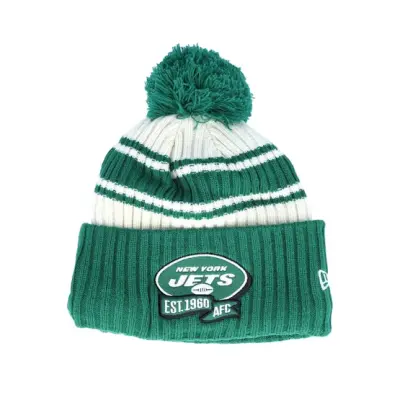 New Era - NFL Grön pom Beanie - New York Jets NFL22 Sideline Sportknit Green Pom @ Hatstore