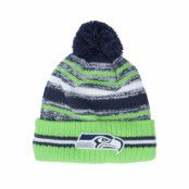 New Era - NFL Grön pom Beanie - Seattle Seahawks NFL21 Sport Knit Navy/Green Pom @ Hatstore