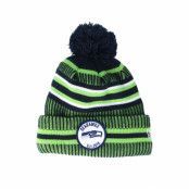 New Era - NFL Grön pom Beanie - Seattle Seahawks On Field 19 Sport Knit Green/Navy Pom @ Hatstore