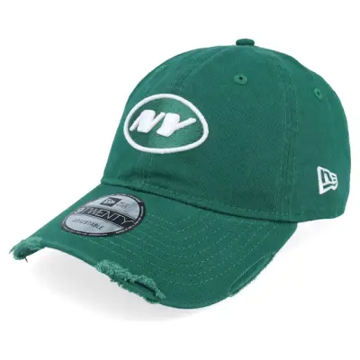 New Era - NFL Grön unconstructed Keps - New York Jets NFL Wash 9TWENTY Emerald Green Dad Cap @ Hatstore