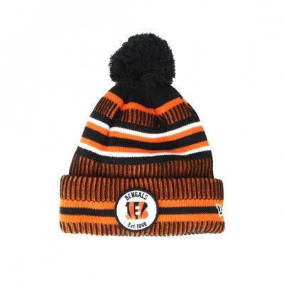 New Era - NFL Orange pom Beanie - Cincinnati Bengals On Field 19 Sport Knit 2 Black/Orange Pom @ Hatstore