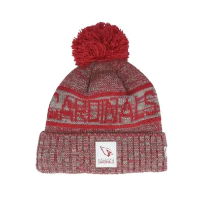 New Era - NFL Röd pom Beanie - Arizona Cardinals NFL 25 Sideline Cold Weather Sport Knit Red/Grey Pom @ Hatstore