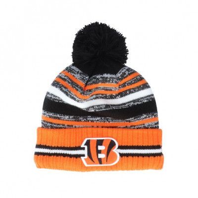 New Era - NFL Röd pom Beanie - Cincinnati Bengals NFL21 Sport Knit Black/Orange Pom @ Hatstore