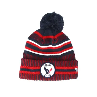 New Era - NFL Röd pom Beanie - Houston Texans On Field 19 Sport Knit 2 Navy/Red Pom @ Hatstore