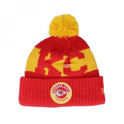 New Era - NFL Röd pom Beanie - Kansas City Chiefs NFL 20 On field Sport Knit OFC Red Pom @ Hatstore