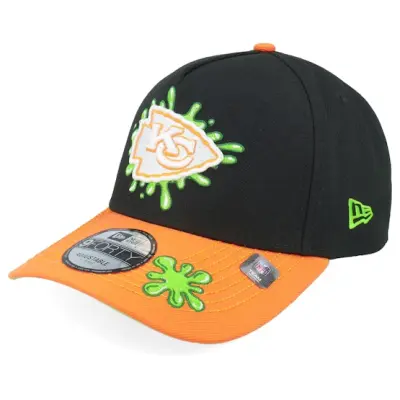 New Era - NFL Svart adjustable Keps - Kansas City Chiefs NFL Slime 9FORTY Black/Orange A-Frame Adjustable @ Hatstore