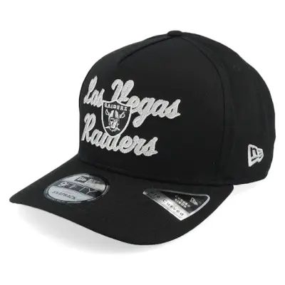 New Era - NFL Svart adjustable Keps - Las Vegas Raiders 9FIFTY Chainstitch Black A-Frame Adjustable @ Hatstore