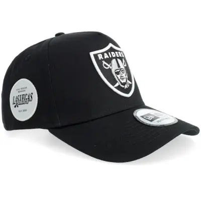 New Era - NFL Svart adjustable Keps - Las Vegas Raiders Side Patch Black A-frame Adjustable @ Hatstore