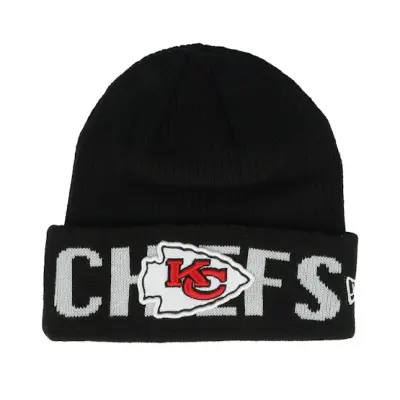 New Era - NFL Svart cuff Beanie - Kansas City Chiefs Wordmark Black Cuff @ Hatstore