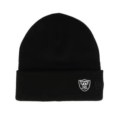 New Era - NFL Svart cuff Beanie - Las Vegas Raiders Mini Logo Black Cuff @ Hatstore