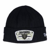 New Era - NFL Svart cuff Beanie - Las Vegas Raiders NFL21 Salute To Service Knit Black/Camo Cuff @ Hatstore