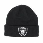 New Era - NFL Svart cuff Beanie - Las Vegas Raiders Team Essential Knit Black/White Cuff @ Hatstore