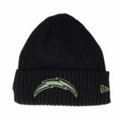 New Era - NFL Svart cuff Beanie - Los Angeles Chargers Salute To Service NFL 20 Knit Black Cuff @ Hatstore