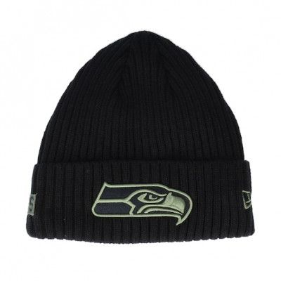 New Era - NFL Svart cuff Beanie - Seattle Seahawks Salute To Service NFL 20 Knit Black Cuff @ Hatstore