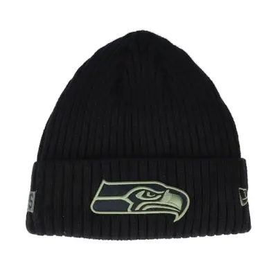 New Era - NFL Svart cuff Beanie - Seattle Seahawks Salute To Service NFL 20 Knit Black Cuff @ Hatstore