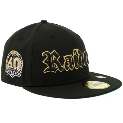 New Era - NFL Svart fitted Keps - Hatstore Exclusive x Las Vegas Raiders 59FIFTY Black/Metal Gold 60 Fitted @ Hatstore