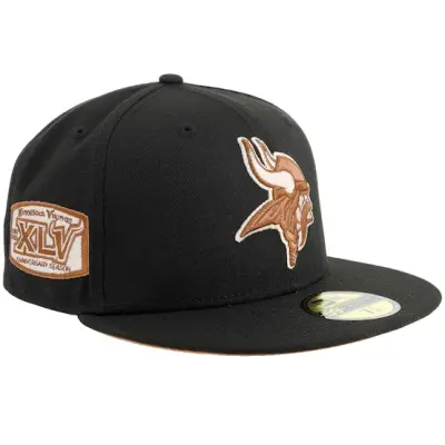 New Era - NFL Svart fitted Keps - Minnesota Vikings 59FIFTY 61 Anniverary Season Black/Copper Fitted @ Hatstore