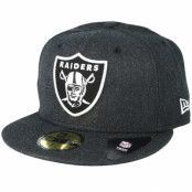 New Era - NFL Svart fitted Keps - Oakland Raiders 59Fifty Heather Black Fitted @ Hatstore