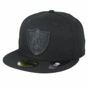 New Era - NFL Svart fitted Keps - Oakland Raiders Feather Perf 59Fifty Black/Black Fitted @ Hatstore