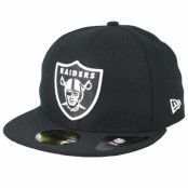 New Era - NFL Svart fitted Keps - Oakland Raiders Hex Era 59FIfty Black/White Fitted @ Hatstore