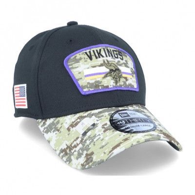New Era - NFL Svart flexfit Keps - Minnesota Vikings NFL21 Salute To Service 39THIRTY Black/Camo Flexfit @ Hatstore
