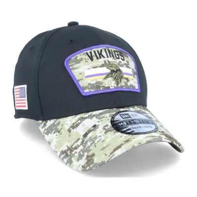 New Era - NFL Svart flexfit Keps - Minnesota Vikings NFL21 Salute To Service 39THIRTY Black/Camo Flexfit @ Hatstore