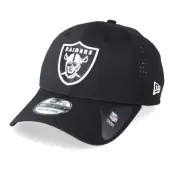 New Era - NFL Svart flexfit Keps - Oakland Raiders Feather Perf 39Thirty Black/White Stretch Fit @ Hatstore