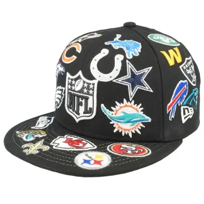 New Era - NFL Svart Keps - All Over Patch 59FIFTY NFL Black Fitted @ Hatstore