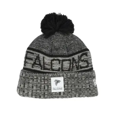 New Era - NFL Svart pom Beanie - Atlanta Falcons NFL 25 Sideline Cold Weather Sport Knit Black/Grey Pom @ Hatstore