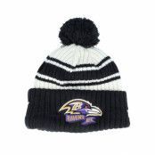 New Era - NFL Svart pom Beanie - Baltimore Ravens NFL22 Sideline Sportknit Black Pom @ Hatstore