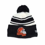 New Era - NFL Svart pom Beanie - Cincinnati Bengals NFL22 Sideline Sportknit Black Pom @ Hatstore