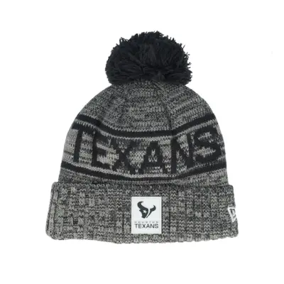 New Era - NFL Svart pom Beanie - Houston Texans NFL 25 Sideline Cold Weather Sport Knit Charcoal/Grey Pom @ Hatstore