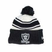 New Era - NFL Svart pom Beanie - Las Vegas Raiders NFL22 Sideline Sportknit Black Pom @ Hatstore