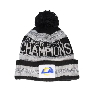 New Era - NFL Svart pom Beanie - Los Angeles Rams NFL Parade Knit Black/Grey Pom @ Hatstore