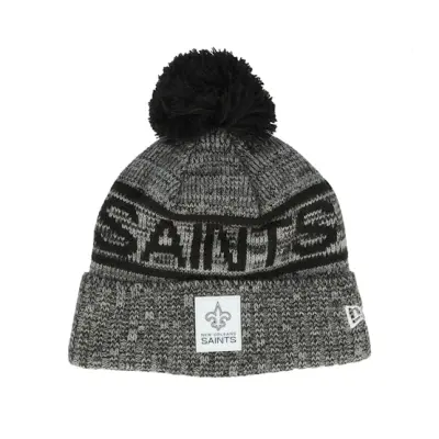New Era - NFL Svart pom Beanie - New Orleans Saints NFL 25 Sideline Cold Weather Sport Knit Black/Grey Pom @ Hatstore