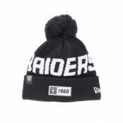 New Era - NFL Svart pom Beanie - Oakland Raiders On Field 19 Sport Knit Black/Grey Pom @ Hatstore