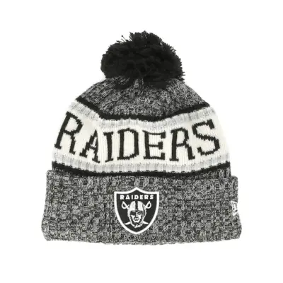 New Era - NFL Svart pom Beanie - Oakland Raiders Sport Knit Black Pom @ Hatstore