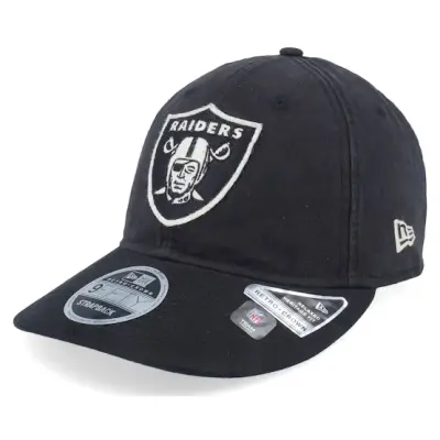 New Era - NFL Svart snapback Keps - Las Vegas Raiders Canvas Felt Logo Black Strapback @ Hatstore