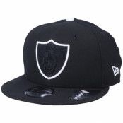 New Era - NFL Svart snapback Keps - Oakland Raiders Team Outline 9Fifty Black/Black Snapback @ Hatstore