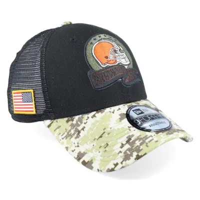 New Era - NFL Svart trucker Keps - Cleveland Browns M 9FORTY NFL Salute To Service 22 Black/Camo Trucker @ Hatstore