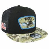 New Era - NFL Svart trucker Keps - Detroit Lions NFL21 Salute To Service 9FIFTY Black/Camo Trucker @ Hatstore