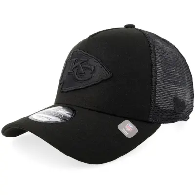 New Era - NFL Svart trucker Keps - Hatstore Exclusive x Kansas City Chiefs 9FORTY Black A-frame Trucker @ Hatstore