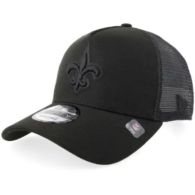 New Era - NFL Svart trucker Keps - Hatstore Exclusive x New Orleans Saints 9FORTY Black A-frame Trucker @ Hatstore